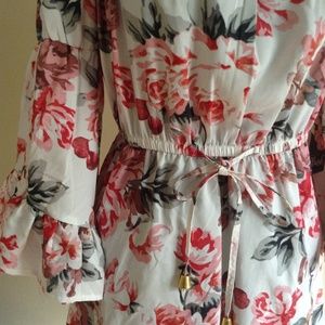 Hint of Blush  Off The Shoulder Angel Sleeve Dress